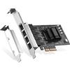 Binardat Adattatore di rete PCIe a 4 porte 2.5G, controller LAN RTL8125B, scheda NIC Ethernet RJ45 2500/1000/100Mbps, supporto PXE per Windows/Linux