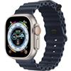 MroTech Cinturino in silicone Ocean, compatibile con Apple Watch Ultra2/Ultra 49 mm, 46 mm, 45 mm, 44 mm, 42 mm, cinturino di ricambio Soft Sport per iWatch Serie 10 9 8 7 6 5 4 3 2 1 SE SE2, blu/nero