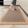 Cheerx Tappeti Cucina Lavabile Antiscivolo, Tappeto da Cucina in Cotone e Lino, Passatoia Assorbente, Tappeto Runner Facile da Pulire, per Sala da Pranzo, Lavanderia (Marrone, 50x120cm)