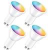 ANTELA Lampadina Smart Alexa GU10, 5W LED Wifi RGB Bianco Caldo (2700K) Bianco freddo (6500K), Controllo APP Compatibile con Google Home, 4 pezzi