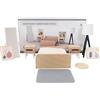 ISAKEN Casa delle Bambole in Legno per Bambini, Set di Mobili in Miniatura per Camerette, Kit Giocattolo per Casa delle Bambole