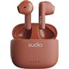 Sudio A1 Sienna, auricolari con Bluetooth, Touch Control con base di ricarica wireless compatta IPX4, cuffie silenziose con microfono integrato, Premium Crystal Sound