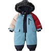 BRONG Bambino Tuta da Neve con Cappuccio Pagliaccetto Vello Ragazzi Ragazze Inverno Cappotto Manica Lunga Tuta Spesso Giacca Unisex Bambini Impermeabile Capispalla Blu 12-18 Mesi