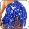 Flovel Gonna con Frange e Paillettes Gonna con Danza del Ventre e Paillettes Gonna con Nappe Rave del Festival per Donne e Ragazze(Blu)