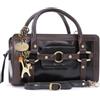 Catwalk Collection Handbags - Borsetta a Tracolla con Manico per Donna in Pelle - Borsa a Mano Piccola - Tracolla Removibile - Roma - Nero e Marrone