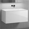 neoro n50 mobile La: 100 cm con 1 scomparto estraibile, lavabo senza fori rubinetteria bianco,, BN0097WH+BN0433WH, n50 [Mobili da Bagno > Mobili con Lavabo Integrato]