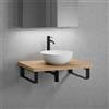 neoro n50 top in legno massiccio La: 80 cm rovere con lavabo Ø 40 ccm bianco opaco,, BN0064WM+BN0402W1+2#BN000005, n50 [Mobili da Bagno > Top con Lavabo da Appoggio]