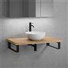 neoro n50 top in legno massiccio La: 100 cm rovere con lavabo Ø 40 ccm bianco opaco,, BN0064WM+BN0403W1+2#BN000005, n50 [Mobili da Bagno > Top con Lavabo da Appoggio]