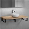 neoro n50 top in legno massiccio La: 120 cm rovere con lavabo Ø 40 ccm bianco opaco,, BN0064WM+BN0404W1+2#BN000005+BN000002, n50 [Mobili da Bagno > Top con Lavabo da Appoggio]