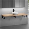 neoro n50 top in legno massiccio La: 160 cm rovere con lavabo Ø 40 ccm bianco opaco,, BN0064WM+BN0405W1+2#BN000005+BN000002, n50 [Mobili da Bagno > Top con Lavabo da Appoggio]