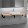 neoro n50 top in legno massiccio La: 160 cm rovere con lavabo La: 58 cm, bianco opaco,, BN0065WM+BN0405W1+2#BN000005+BN000002, n50 [Mobili da Bagno > Top con Lavabo da Appoggio]