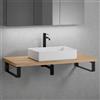 neoro n50 top in legno massiccio La: 120 cm rovere con lavabo La: 58 cm, bianco opaco,, BN0065WM+BN0404W1+2#BN000005+BN000002, n50 [Mobili da Bagno > Top con Lavabo da Appoggio]