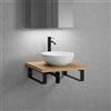 neoro n50 top in legno massiccio La: 60 cm rovere con lavabo Ø 45 ccm bianco opaco,, BN0106WM+BN0401W1+2#BN000005, n50 [Mobili da Bagno > Top con Lavabo da Appoggio]