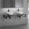 neoro n50 top con lavabo doppio La: 140,5 A: 30 P: 51,5 cm, 2#BN0064WM+BN0408GR+BN0504BM+2#BN000005+BN000002, n50 [Mobili da Bagno > Top con Doppio Lavabo da Appoggio]