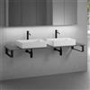 neoro n50 Slim top La: 180 cm con 2 lavabi La: 58 cm, bianco opaco,, 2#BN0065WM+BN0409GR+BN0506BM+2#BN000005+2#BN000002, n50 [Mobili da Bagno > Top con Doppio Lavabo da Appoggio]
