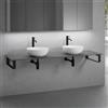 neoro n50 Slim top La: 180 cm con 2 lavabi Ø 45 cm bianco opaco,, 2#BN0106WM+BN0409GR+BN0506BM+2#BN000005+2#BN000002, n50 [Mobili da Bagno > Top con Doppio Lavabo da Appoggio]