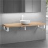 neoro n50 top in legno massiccio La: 160 cm rovere con lavabo Ø 40 ccm bianco opaco,, BN0064WM+BN0405W1+2#BN000004+BN000001, n50 [Mobili da Bagno > Top con Lavabo da Appoggio]