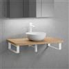 neoro n50 top in legno massiccio La: 100 cm rovere con lavabo Ø 45 ccm bianco opaco,, BN0106WM+BN0403W1+2#BN000004, n50 [Mobili da Bagno > Top con Lavabo da Appoggio]
