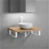 neoro n50 top in legno massiccio La: 80 cm rovere con lavabo Ø 40 ccm bianco opaco,, BN0064WM+BN0402W1+2#BN000004, n50 [Mobili da Bagno > Top con Lavabo da Appoggio]
