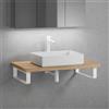 neoro n50 top in legno massiccio La: 100 cm rovere con lavabo La: 58 cm, bianco opaco,, BN0065WM+BN0403W1+2#BN000004, n50 [Mobili da Bagno > Top con Lavabo da Appoggio]