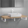 neoro n50 top in legno massiccio La: 120 cm rovere con lavabo La: 58 cm, bianco opaco,, BN0065WM+BN0404W1+2#BN000004+BN000001, n50 [Mobili da Bagno > Top con Lavabo da Appoggio]
