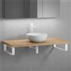 neoro n50 top in legno massiccio La: 120 cm rovere con lavabo Ø 40 ccm bianco opaco,, BN0064WM+BN0404W1+2#BN000004+BN000001, n50 [Mobili da Bagno > Top con Lavabo da Appoggio]