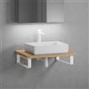 neoro n50 top in legno massiccio La: 80 cm rovere con lavabo La: 58 cm, bianco opaco,, BN0065WM+BN0402W1+2#BN000004, n50 [Mobili da Bagno > Top con Lavabo da Appoggio]