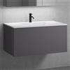 neoro n50 mobile La: 100 cm con 1 scomparto estraibile, lavabo con 1 foro rubinetteria bianco opaco,, BN0096WM+BN0433GR, n50 [Mobili da Bagno > Mobili con Lavabo Integrato]