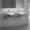 neoro n50 top con lavabo doppio La: 140,5 A: 30 P: 51,5 cm, 2#BN0106WM+BN0408GR+BN0504BM+2#BN000003+BN000002, n50 [Mobili da Bagno > Top con Doppio Lavabo da Appoggio]