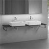neoro n50 Slim top La: 180 cm con 2 lavabi La: 58 cm, bianco opaco,, 2#BN0065WM+BN0409BM+BN0506BM+2#BN000003+2#BN000002, n50 [Mobili da Bagno > Top con Doppio Lavabo da Appoggio]