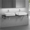 neoro n50 Slim top La: 160 cm con 2 lavabi La: 58 cm, bianco opaco,, 2#BN0065WM+BN0405BM+BN0505BM+2#BN000003+BN000002, n50 [Mobili da Bagno > Top con Doppio Lavabo da Appoggio]