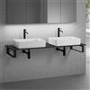 neoro n50 Slim top La: 160 cm con 2 lavabi La: 58 cm, bianco opaco,, 2#BN0065WM+BN0405BM+BN0505BM+2#BN000005+BN000002, n50 [Mobili da Bagno > Top con Doppio Lavabo da Appoggio]