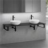 neoro n50 Slim top La: 160 cm con 2 lavabi Ø 45 cm bianco opaco,, 2#BN0106WM+BN0405BM+BN0505BM+2#BN000005+BN000002, n50 [Mobili da Bagno > Top con Doppio Lavabo da Appoggio]