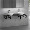 neoro n50 top con lavabo doppio La: 140,5 A: 30 P: 51,5 cm, 2#BN0106WM+BN0408BM+BN0504BM+2#BN000005+BN000002, n50 [Mobili da Bagno > Top con Doppio Lavabo da Appoggio]