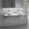 neoro n50 top con lavabo doppio La: 140,5 A: 30 P: 51,5 cm, 2#BN0064WM+BN0408WM+BN0504WM+2#BN000003+BN000001, n50 [Mobili da Bagno > Top con Doppio Lavabo da Appoggio]