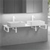 neoro n50 Slim top La: 160 cm con 2 lavabi La: 58 cm, bianco opaco,, 2#BN0065WM+BN0405WM+BN0505WM+2#BN000004+BN000001, n50 [Mobili da Bagno > Top con Doppio Lavabo da Appoggio]