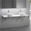 neoro n50 Slim top La: 160 cm con 2 lavabi Ø 40 cm bianco opaco,, 2#BN0064WM+BN0405WH+BN0505WM+2#BN000003+BN000001, n50 [Mobili da Bagno > Top con Doppio Lavabo da Appoggio]