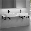 neoro n50 Slim top La: 160 cm con 2 lavabi La: 58 cm, bianco opaco,, 2#BN0065WM+BN0405WM+BN0505WM+2#BN000005+BN000002, n50 [Mobili da Bagno > Top con Doppio Lavabo da Appoggio]