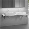 neoro n50 Slim top La: 160 cm con 2 lavabi La: 58 cm, bianco opaco,, 2#BN0065WM+BN0405WH+BN0505WM+2#BN000003+BN000001, n50 [Mobili da Bagno > Top con Doppio Lavabo da Appoggio]