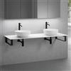 neoro n50 Slim top La: 160 cm con 2 lavabi Ø 45 cm bianco opaco,, 2#BN0106WM+BN0405WH+BN0505WM+2#BN000005+BN000002, n50 [Mobili da Bagno > Top con Doppio Lavabo da Appoggio]