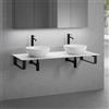 neoro n50 top con lavabo doppio La: 140,5 A: 30 P: 51,5 cm, 2#BN0064WM+BN0408WH+BN0504WM+2#BN000005+BN000002, n50 [Mobili da Bagno > Top con Doppio Lavabo da Appoggio]