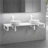 neoro n50 Slim top La: 160 cm con 2 lavabi Ø 45 cm bianco opaco,, 2#BN0106WM+BN0405WH+BN0505WM+2#BN000004+BN000001, n50 [Mobili da Bagno > Top con Doppio Lavabo da Appoggio]