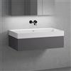 neoro n50 mobile La: 100 cm con 1 scomparto estraibile, lavabo senza fori rubinetteria bianco opaco,, BN0135WM+BN0413GR, n50 [Mobili da Bagno > Mobili con Lavabo Integrato]