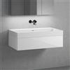 neoro n50 mobile La: 100 cm con 1 scomparto estraibile, lavabo senza fori rubinetteria bianco opaco,, BN0135WM+BN0413WH, n50 [Mobili da Bagno > Mobili con Lavabo Integrato]