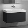 neoro n50 mobile La: 100 cm con 1 scomparto estraibile, lavabo senza fori rubinetteria bianco opaco,, BN0135WM+BN0433BM, n50 [Mobili da Bagno > Mobili con Lavabo Integrato]
