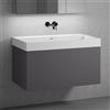neoro n50 mobile La: 100 cm con 1 scomparto estraibile, lavabo senza fori rubinetteria bianco opaco,, BN0135WM+BN0433GR, n50 [Mobili da Bagno > Mobili con Lavabo Integrato]