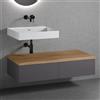 neoro n50 sistema mobili La: 120 cm con 2 estraibili, lavabo senza fori rubinetteria bianco opaco,, BN0133WM+2#BN0411GR+BN0404W1, n50 [Mobili da Bagno > Mobili con Lavabo Integrato]