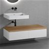 neoro n50 sistema mobili La: 120 cm con 2 estraibili, lavabo senza fori rubinetteria bianco opaco,, BN0133WM+2#BN0411WM+BN0404W1, n50 [Mobili da Bagno > Mobili con Lavabo Integrato]