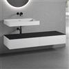 neoro n50 sistema mobili La: 160 cm con 2 estraibili, lavabo senza fori rubinetteria bianco opaco,, BN0134WM+2#BN0412WM+BN0405BM, n50 [Mobili da Bagno > Mobili con Lavabo Integrato]
