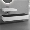 neoro n50 sistema mobili La: 160 cm con 2 estraibili, lavabo con 1 foro rubinetteria bianco opaco,, BN0138WM+2#BN0412WM+BN0405BM, n50 [Mobili da Bagno > Mobili con Lavabo Integrato]